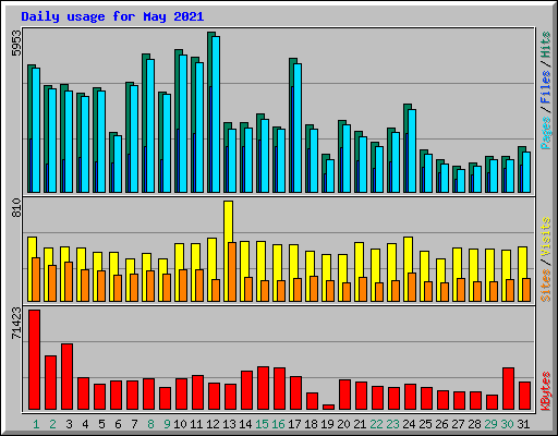 Daily usage for May 2021