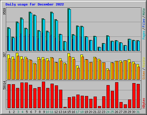 Daily usage for December 2022