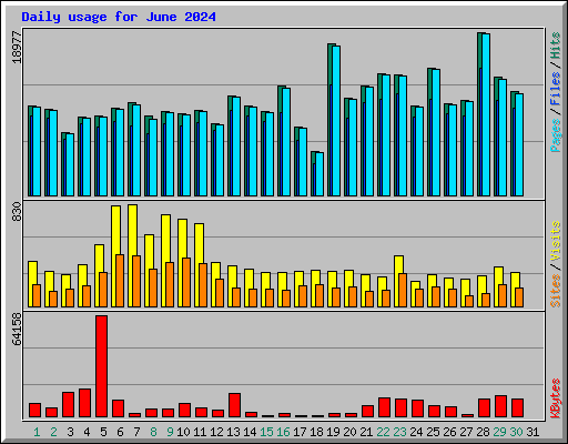 Daily usage for June 2024