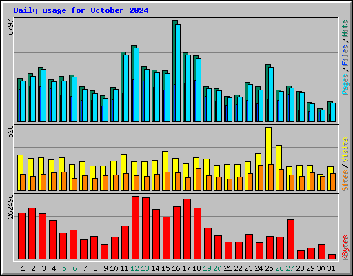 Daily usage for October 2024