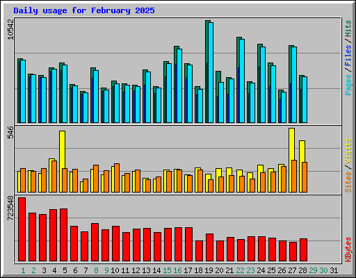Daily usage for February 2025