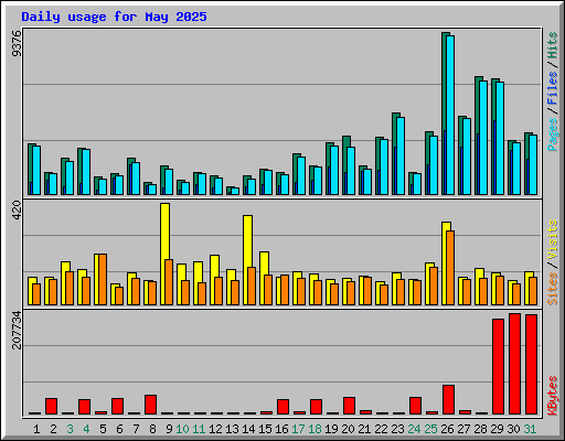 Daily usage for May 2025