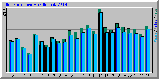 Hourly usage for August 2014