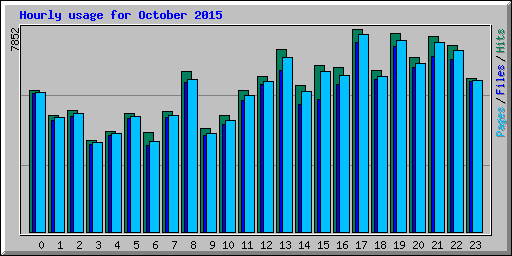 Hourly usage for October 2015