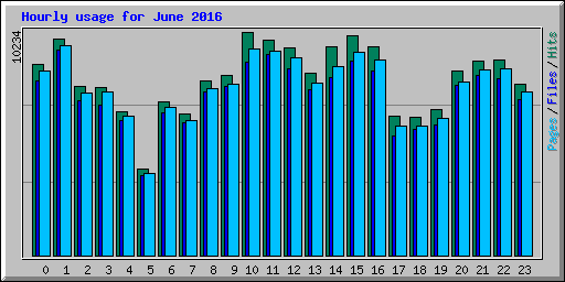 Hourly usage for June 2016