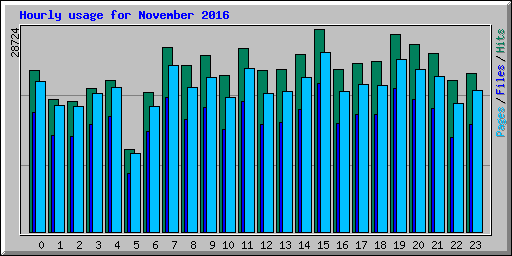 Hourly usage for November 2016
