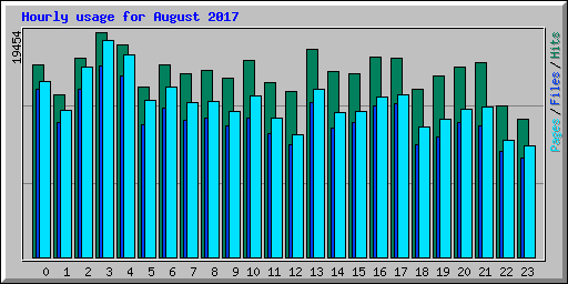Hourly usage for August 2017