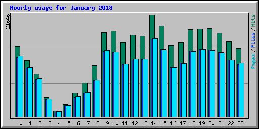 Hourly usage for January 2018