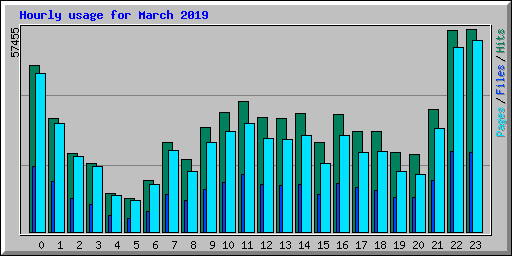 Hourly usage for March 2019