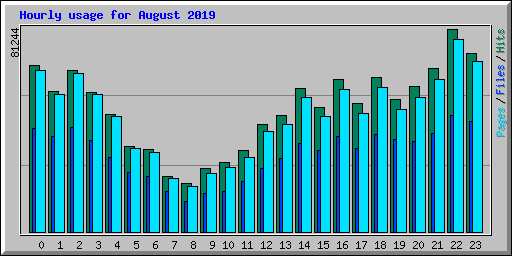 Hourly usage for August 2019