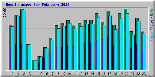Hourly usage for February 2020