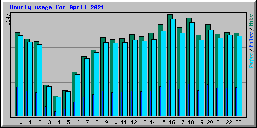 Hourly usage for April 2021