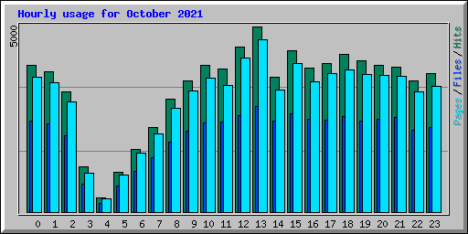 Hourly usage for October 2021