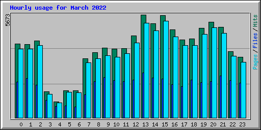 Hourly usage for March 2022