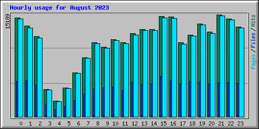 Hourly usage for August 2023