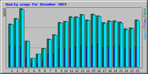 Hourly usage for December 2023